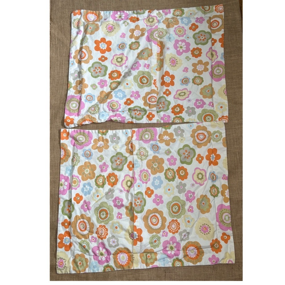 Pottery Barn Teen Floral Pillow Shams Flower Power Colorful Hippie Boho Cottage - Picture 3 of 5